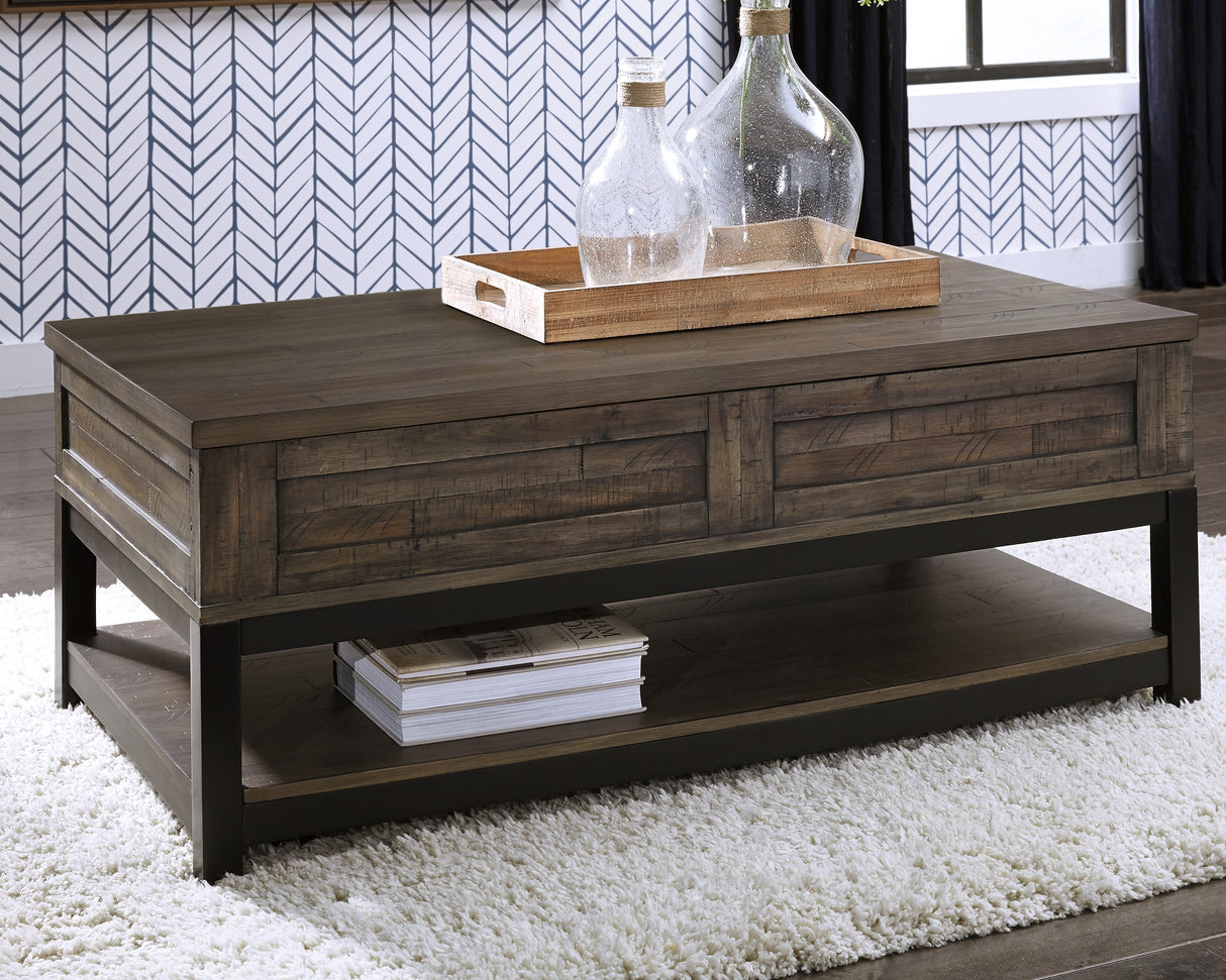 Nashville Furniture Outlets - Ashley Furniture - Johurst Coffee Table with Lift Top - LIFT TOP COCKTAIL TABLE / Grayish Brown - T444-9