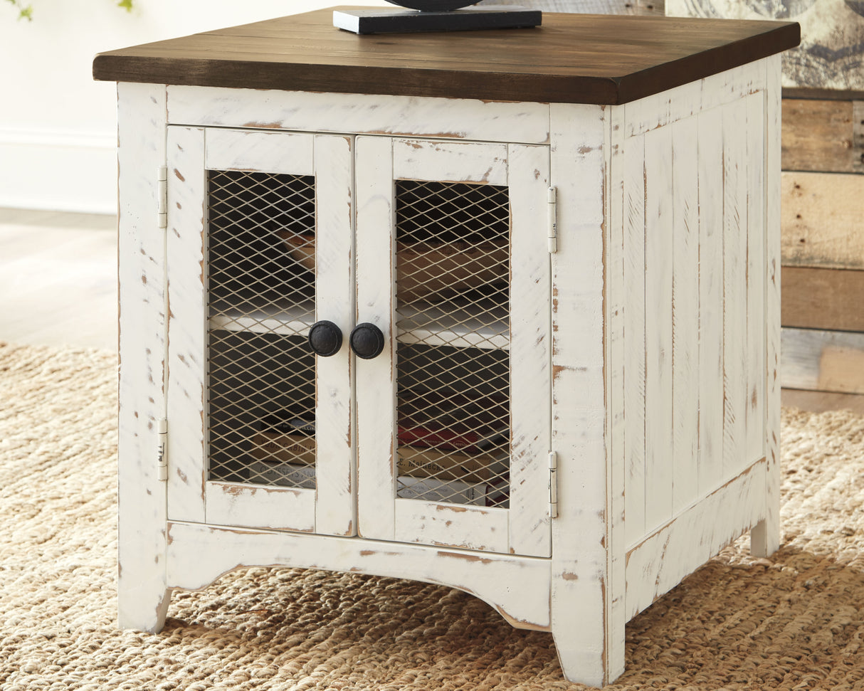 Nashville Furniture Outlets - Ashley Furniture - Wystfield End Table - Rectangular End Table / White/Brown - T459-3