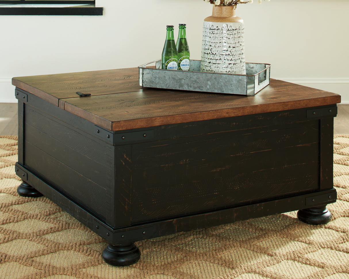 Nashville Furniture Outlets - Ashley Furniture - Valebeck Coffee Table with Lift Top - Lift Top Cocktail Table / Black/Brown - T468-00