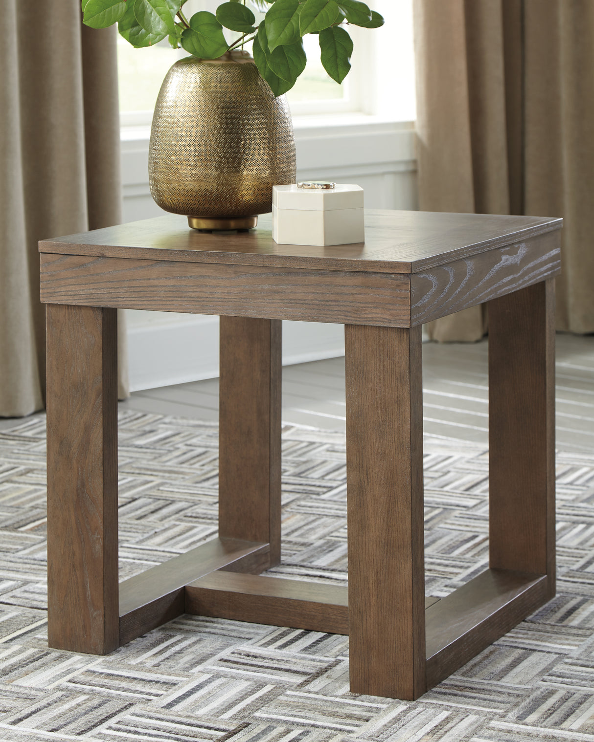 Nashville Furniture Outlets - Ashley Furniture - Cariton End Table - Square End Table / Gray - T471-2