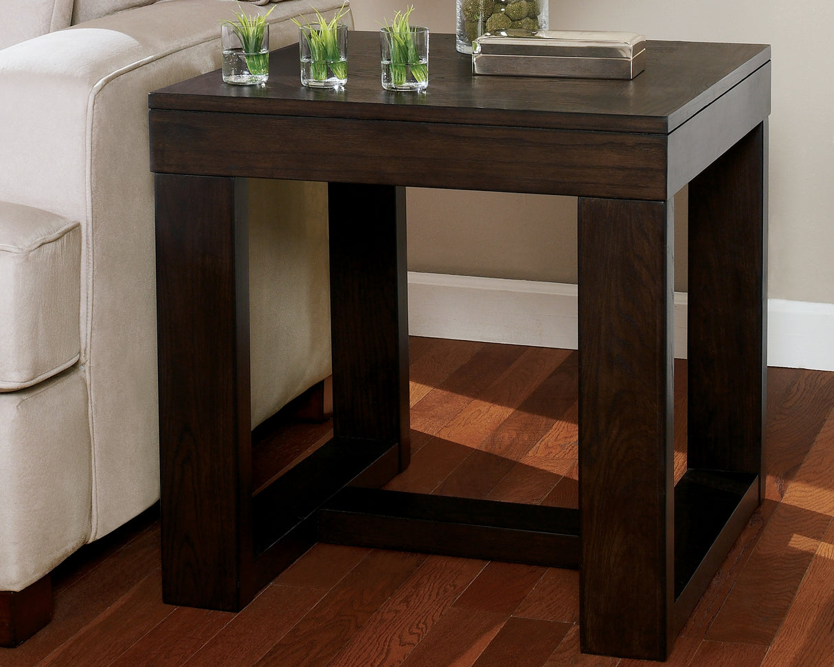 Nashville Furniture Outlets - Ashley Furniture - Watson End Table - Square End Table / Dark Brown - T481-2