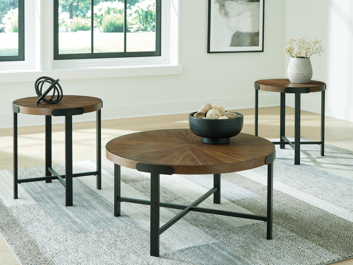 Nashville Furniture Outlets - Ashley Furniture - Crosstrail Table (Set of 3) - Occasional Table Set (3/CN) / Brown - T483-13