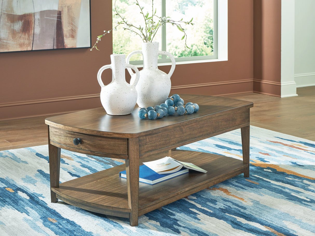 Nashville Furniture Outlets - Ashley Furniture - Burkbyer Coffee Table - Rectangular Cocktail Table / Brown - T513-1