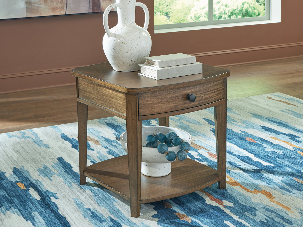 Nashville Furniture Outlets - Ashley Furniture - Burkbyer End Table - Rectangular End Table / Brown - T513-3