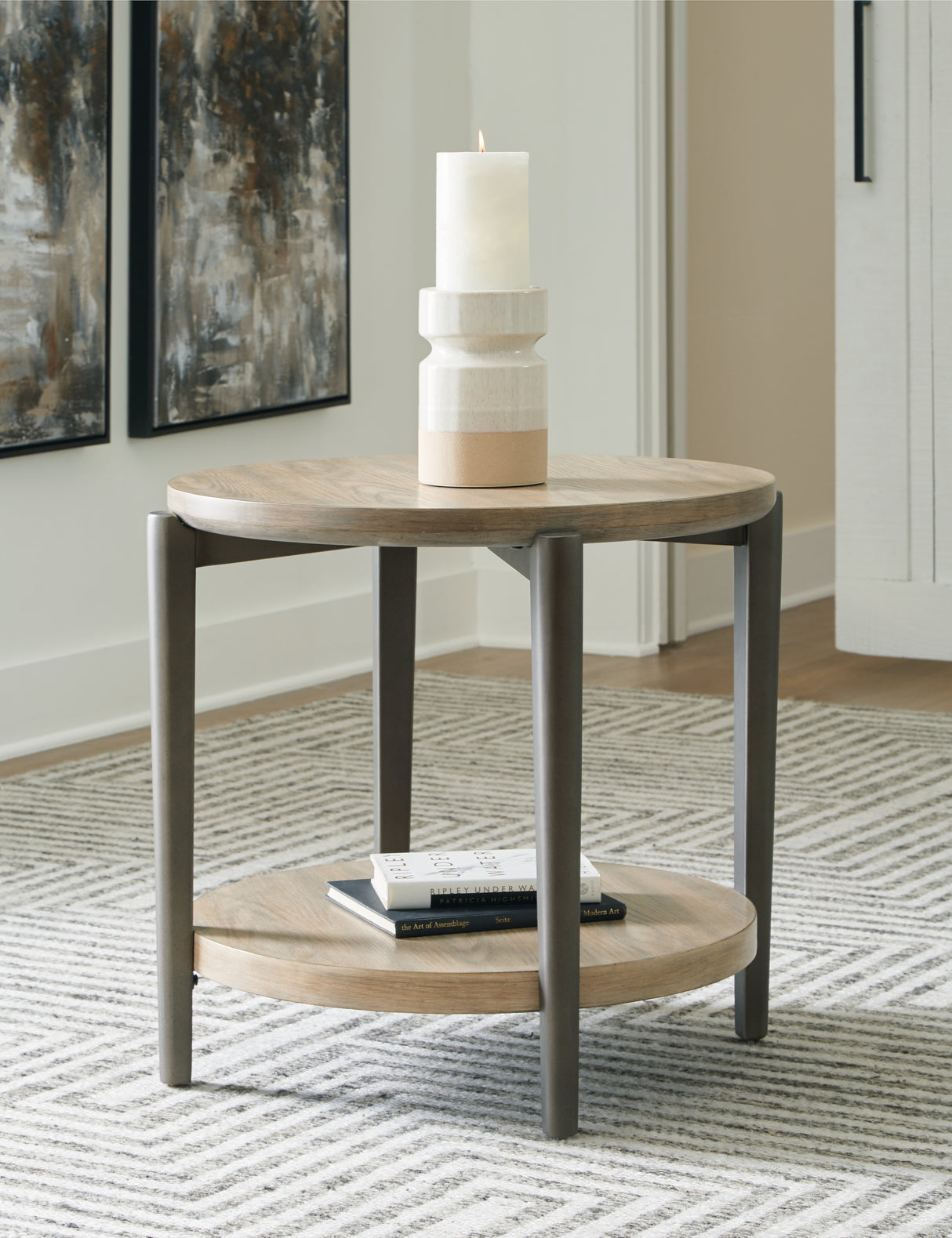 Nashville Furniture Outlets - Ashley Furniture - Dyonton End Table - Round End Table / Light Grayish Brown - T574-6