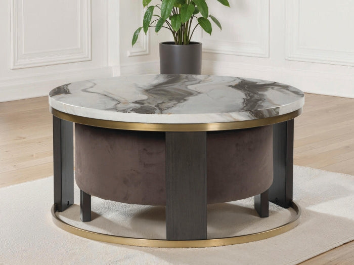 Nashville Furniture Outlets - Ashley Furniture - Jazmore Nesting Coffee Table (Set of 2) - Nesting Cocktail Tables (Set of 2) / Brown/Brass Finish - T671-22