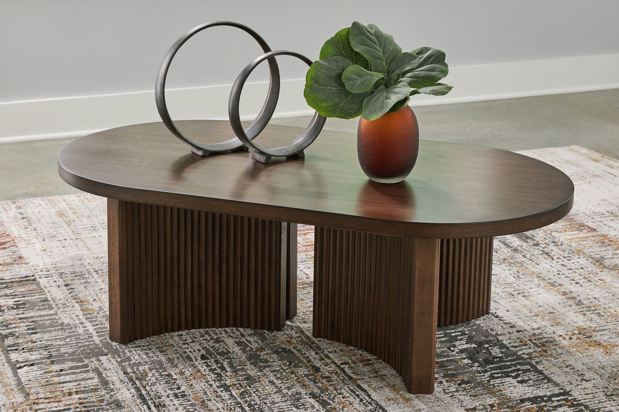 Nashville Furniture Outlets - Ashley Furniture - Korestone Coffee Table - Rectangular Cocktail Table / Dark Brown - T438-1