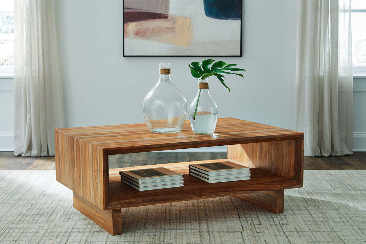 Nashville Furniture Outlets - Ashley Furniture - Dressonni Coffee Table - Rectangular Cocktail Table / Brown - T690-1