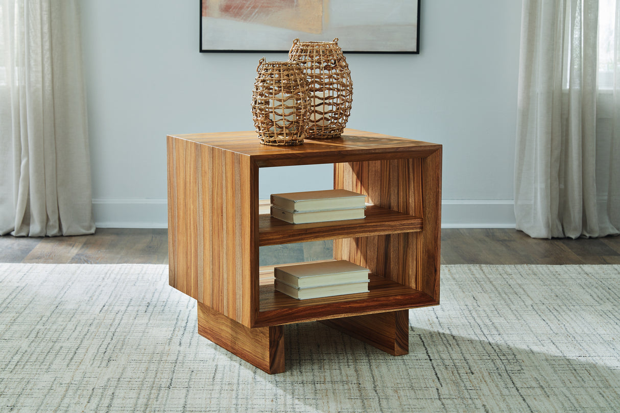 Nashville Furniture Outlets - Ashley Furniture - Dressonni End Table - Square End Table / Brown - T690-2