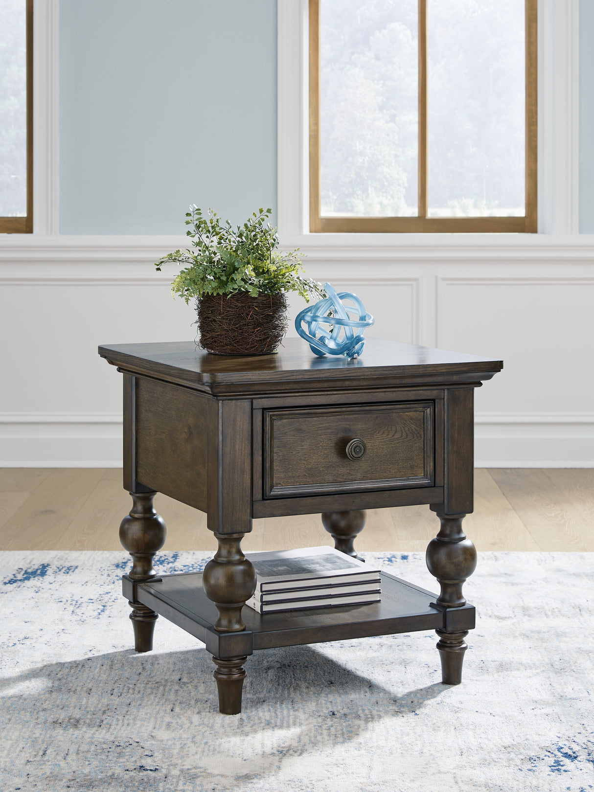 Nashville Furniture Outlets - Ashley Furniture - Veramond End Table - Square End Table / Dark Brown - T694-2