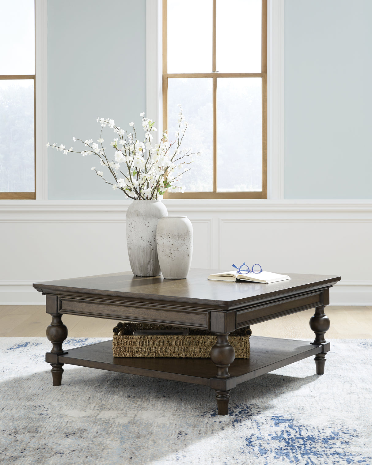 Nashville Furniture Outlets - Ashley Furniture - Veramond Coffee Table - Square Cocktail Table / Dark Brown - T694-8