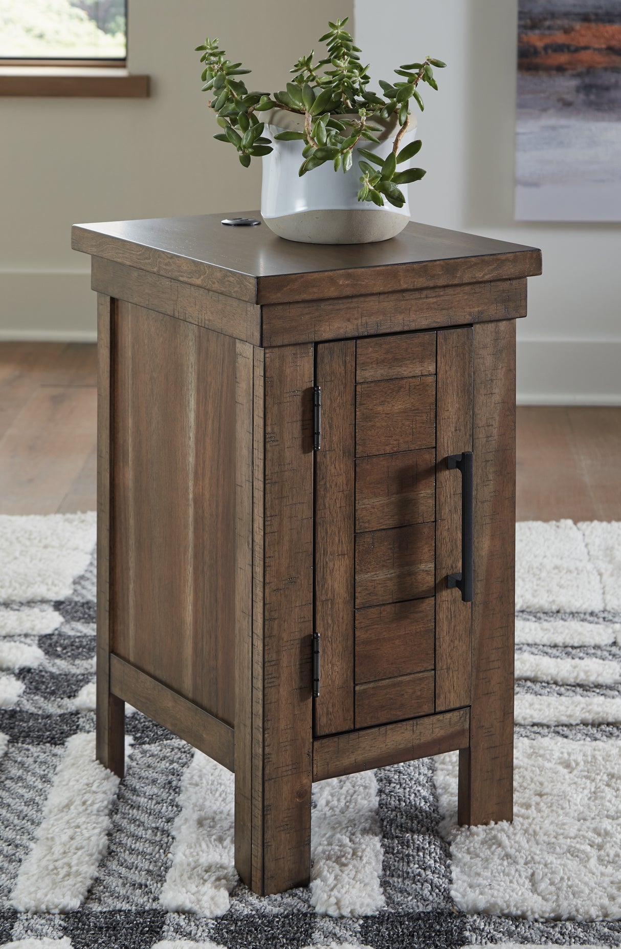 Nashville Furniture Outlets - Ashley Furniture - Moriville Chairside End Table - Chair Side End Table / Grayish Brown - T731-7