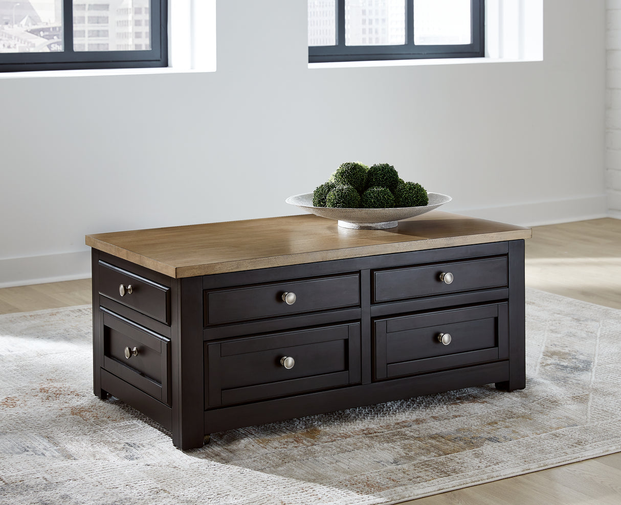 Nashville Furniture Outlets - Ashley Furniture - Drazmine Lift-Top Coffee Table - Lift Top Cocktail Table / Brown - T734-20
