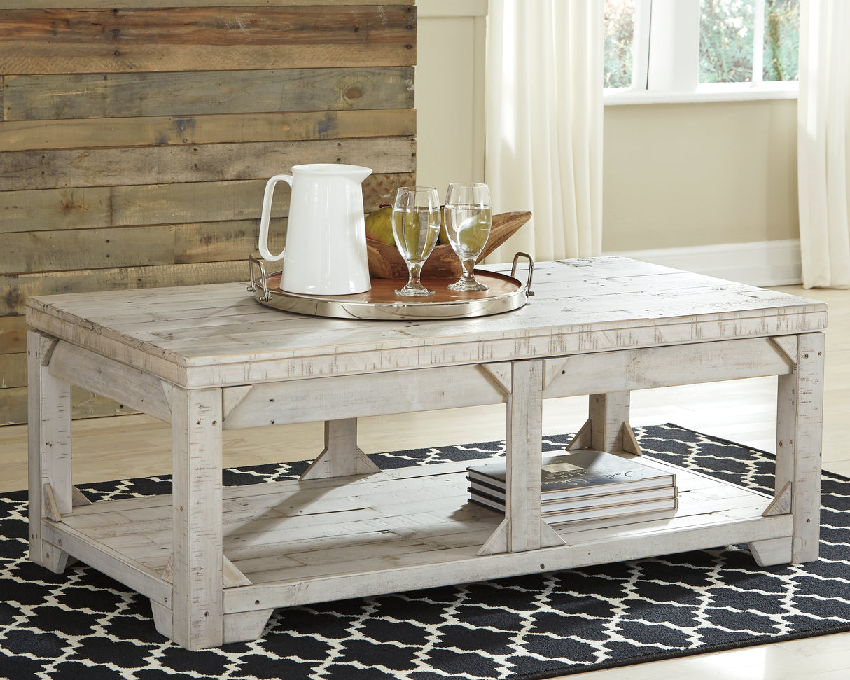 Nashville Furniture Outlets - Ashley Furniture - Fregine Coffee Table with Lift Top - Lift Top Cocktail Table / Whitewash - T755-9