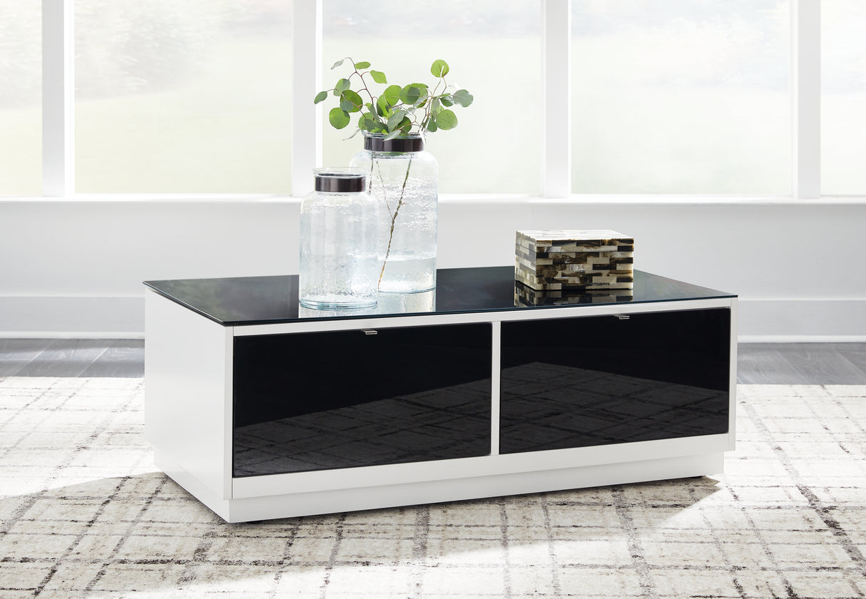 Nashville Furniture Outlets - Ashley Furniture - Gardoni Coffee Table - Rectangular Cocktail Table / White/Black - T756-1
