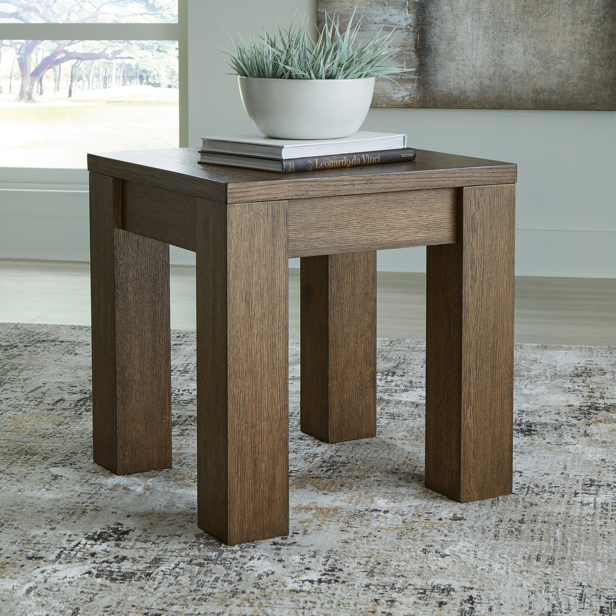 Nashville Furniture Outlets - Ashley Furniture - Rosswain End Table - Square End Table / Warm Brown - T763-2