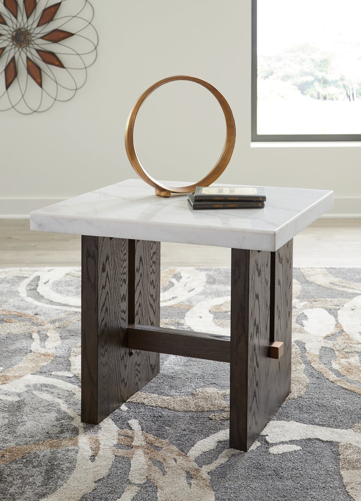 Nashville Furniture Outlets - Ashley Furniture - Burkhaus End Table - Rectangular End Table / White/Dark Brown - T779-3