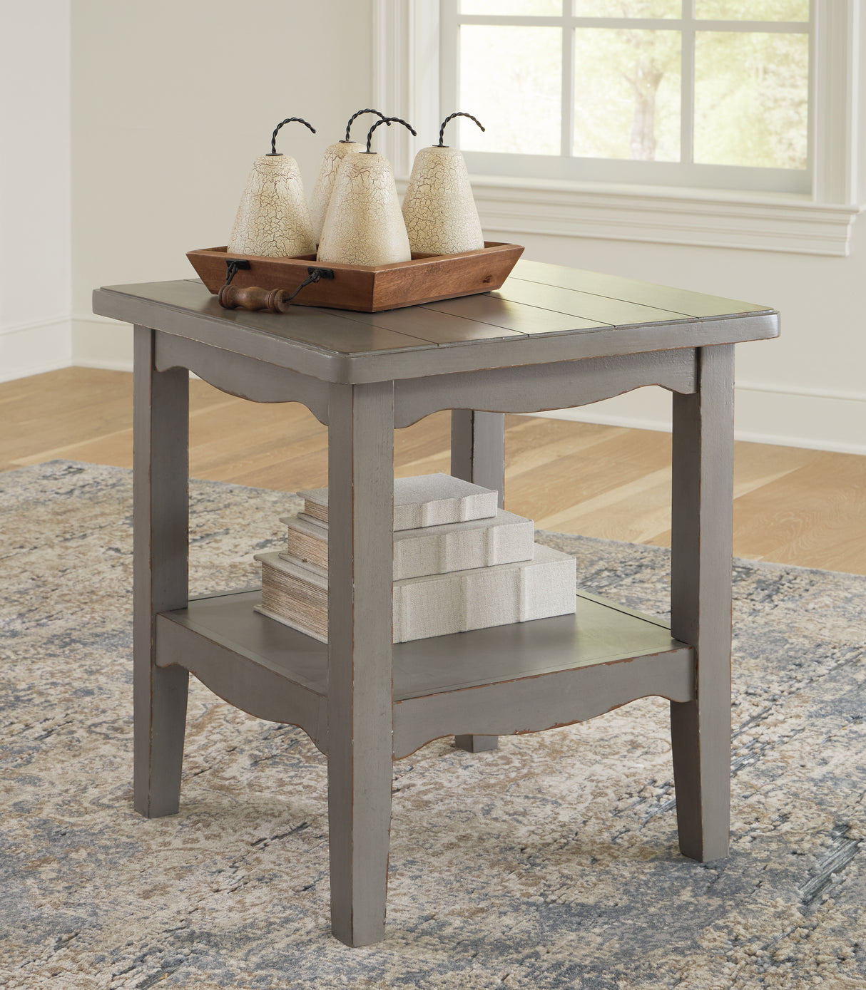 Nashville Furniture Outlets - Ashley Furniture - Charina End Table - Square End Table / Antique Gray - T784-2