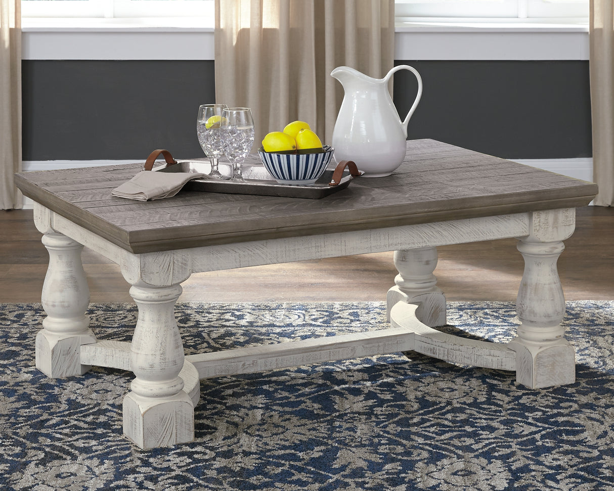 Nashville Furniture Outlets - Ashley Furniture - Havalance Coffee Table - Rectangular Cocktail Table / Gray/White - T814-1