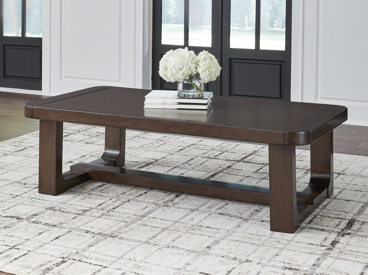 Nashville Furniture Outlets - Ashley Furniture - Breckington Coffee Table - Rectangular Cocktail Table / Dark Brown - T856-1