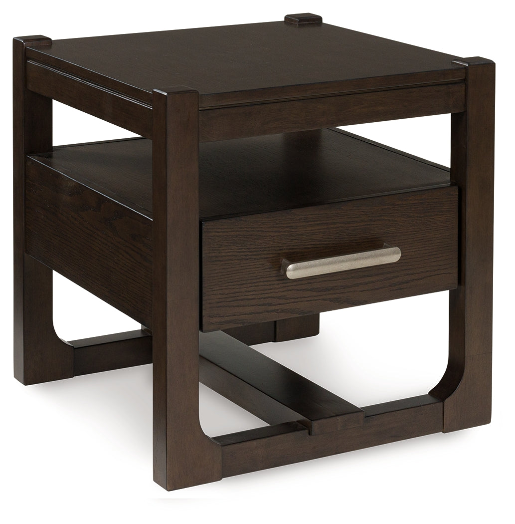 Nashville Furniture Outlets - Ashley Furniture - Breckington End Table - Rectangular End Table / Dark Brown - T678-3