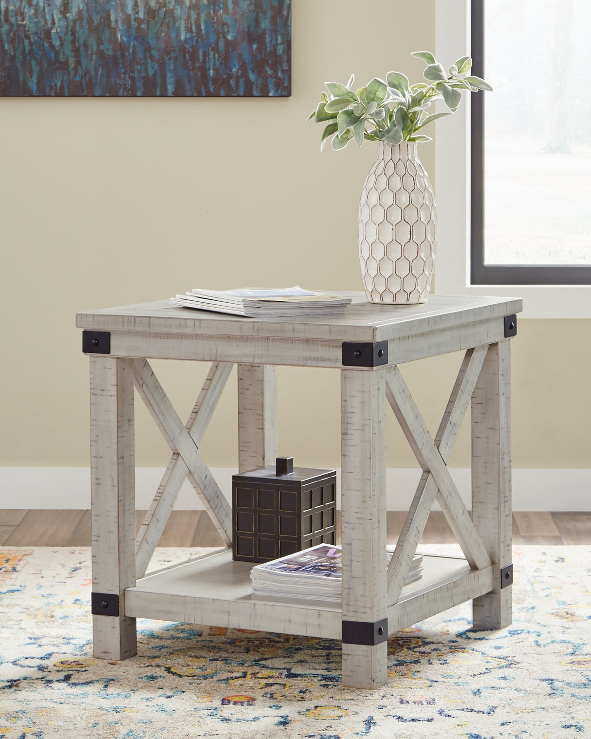 Nashville Furniture Outlets - Ashley Furniture - Carynhurst End Table - Rectangular End Table / Whitewash - T929-3