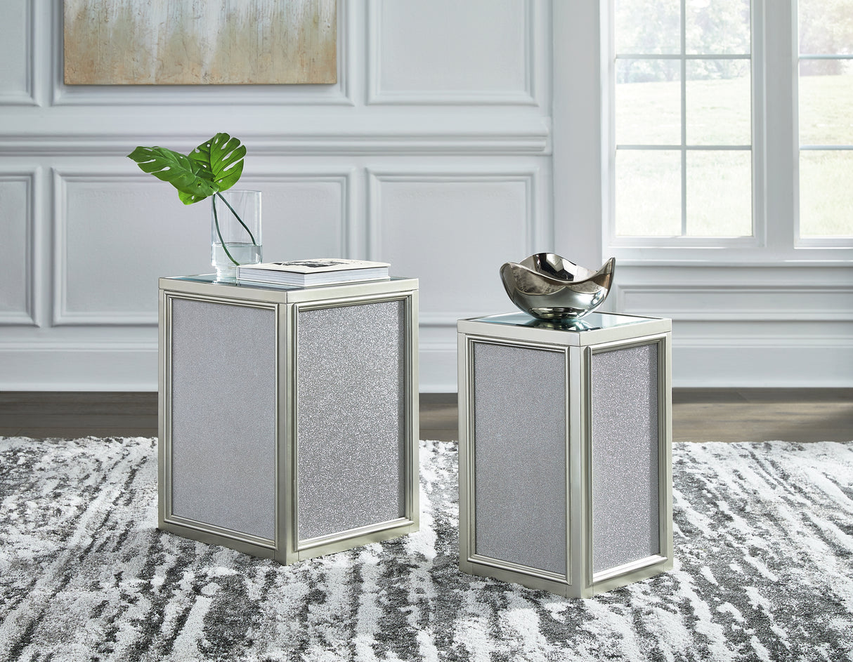 Nashville Furniture Outlets - Ashley Furniture - Traleena Nesting End Table (Set of 2) - Nesting End Tables (Set of 2) / Silver Finish - T957-16