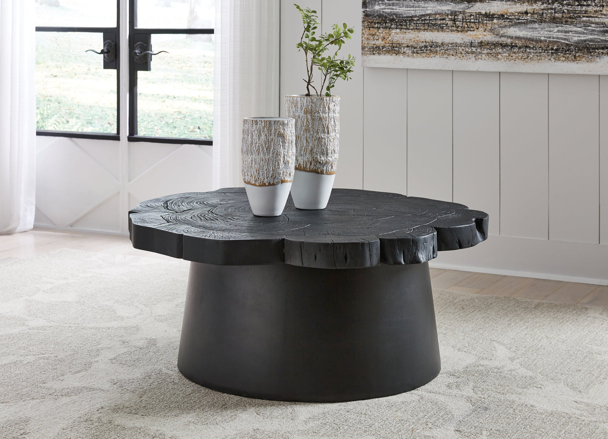 Nashville Furniture Outlets - Ashley Furniture - Wimbell Coffee Table - Round Cocktail Table / Black - T970-8