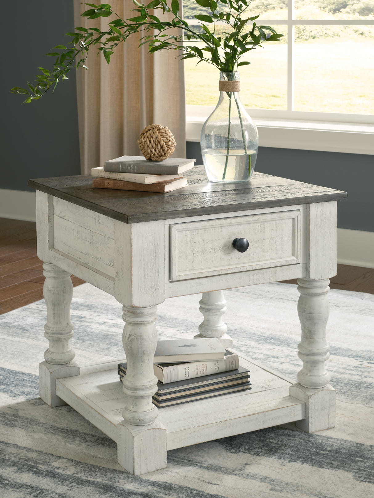 Nashville Furniture Outlets - Ashley Furniture - Havalance End Table - Square End Table / White/Gray - T994-2