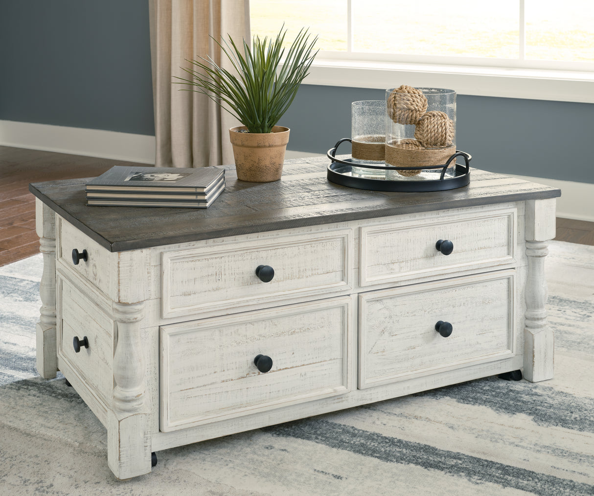 Nashville Furniture Outlets - Ashley Furniture - Havalance Lift-Top Coffee Table - Lift Top Cocktail Table / White/Gray - T994-20