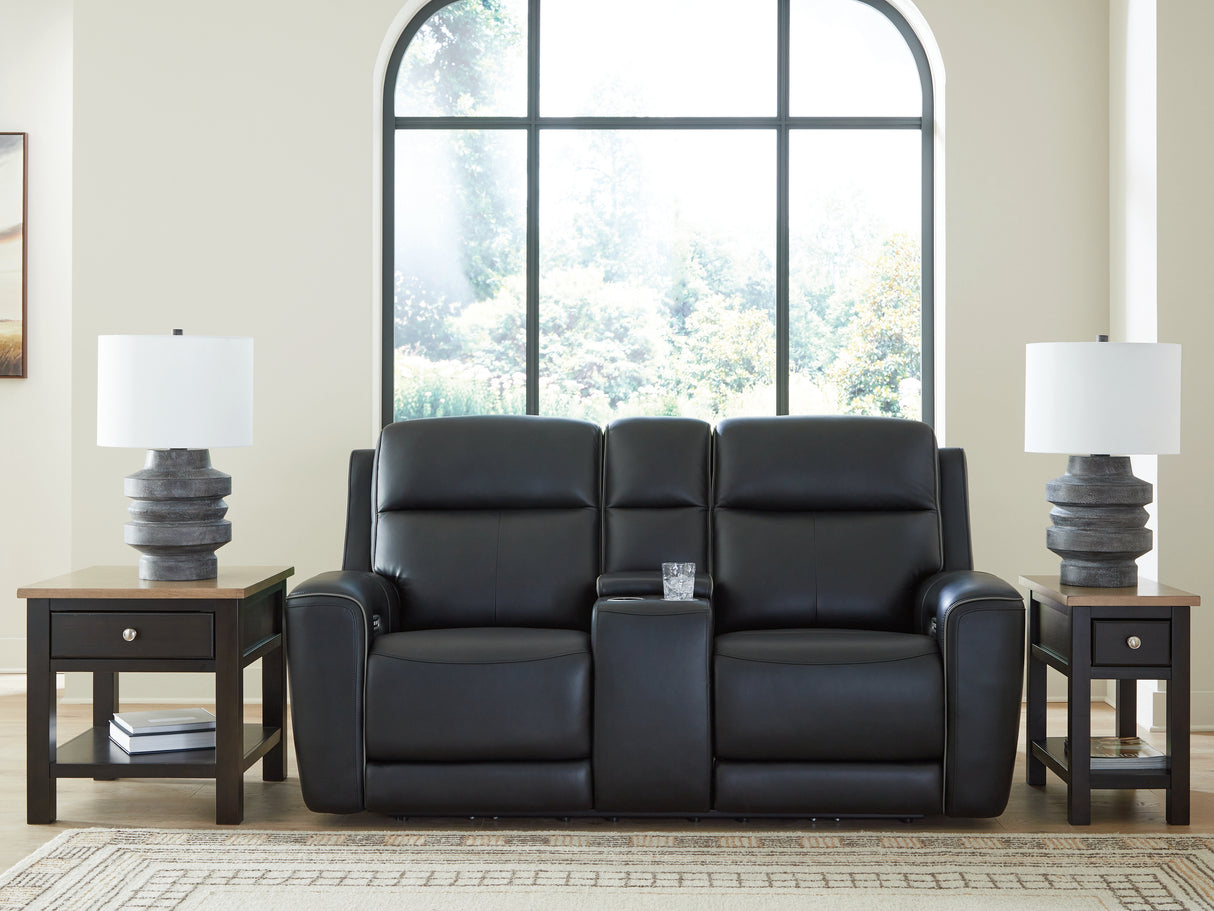Nashville Furniture Outlets - Ashley Furniture - 5Z-Comfort Living Room - PWR REC Loveseat/CON/ADJ HDRST / Onyx - PCU1090218