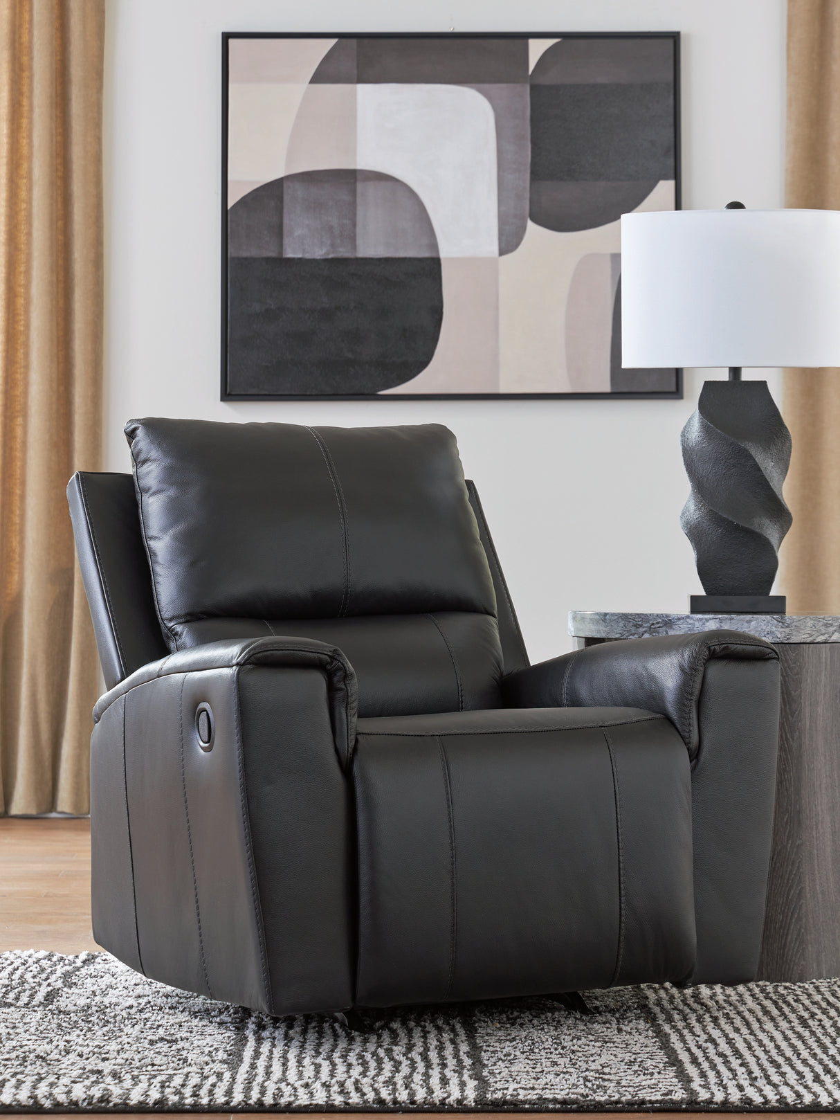 Nashville Furniture Outlets - Ashley Furniture - Glossmore Living Room - Rocker Recliner / Black - PCU1170025