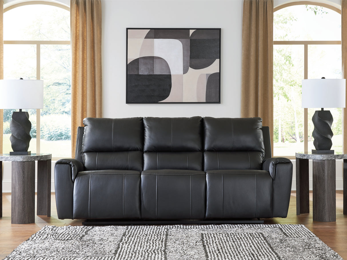 Nashville Furniture Outlets - Ashley Furniture - Glossmore Living Room - Reclining Sofa / Black - PCU1170088