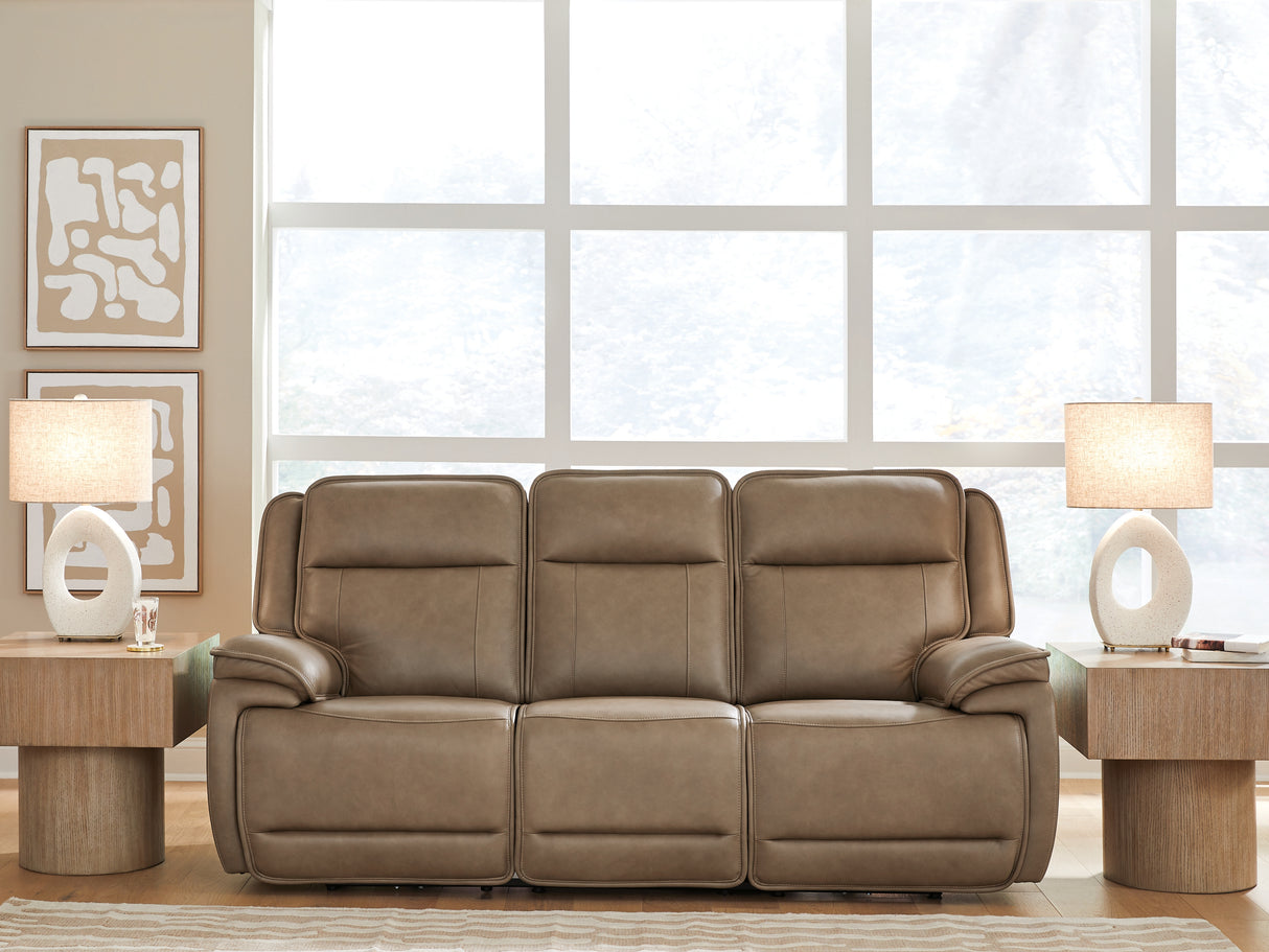 Nashville Furniture Outlets - Ashley Furniture - Glencroft Living Room - PWR REC Sofa with ADJ Headrest / Sahara - PCU1240015
