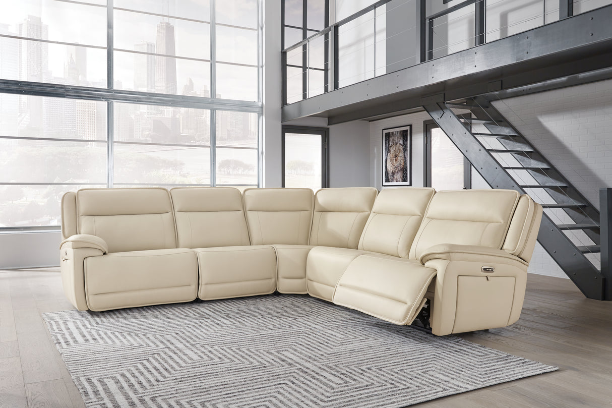 Nashville Furniture Outlets - Ashley Furniture - Double Deal Sectional - 5-Piece Power Reclining Sectional / Almond - U13001S2