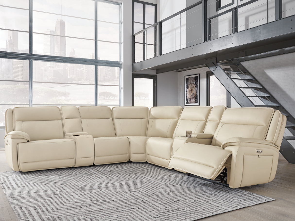 Nashville Furniture Outlets - Ashley Furniture - Double Deal Sectional - 7-Piece Reclining Sectional with 2 Consoles / Almond - U13001S9