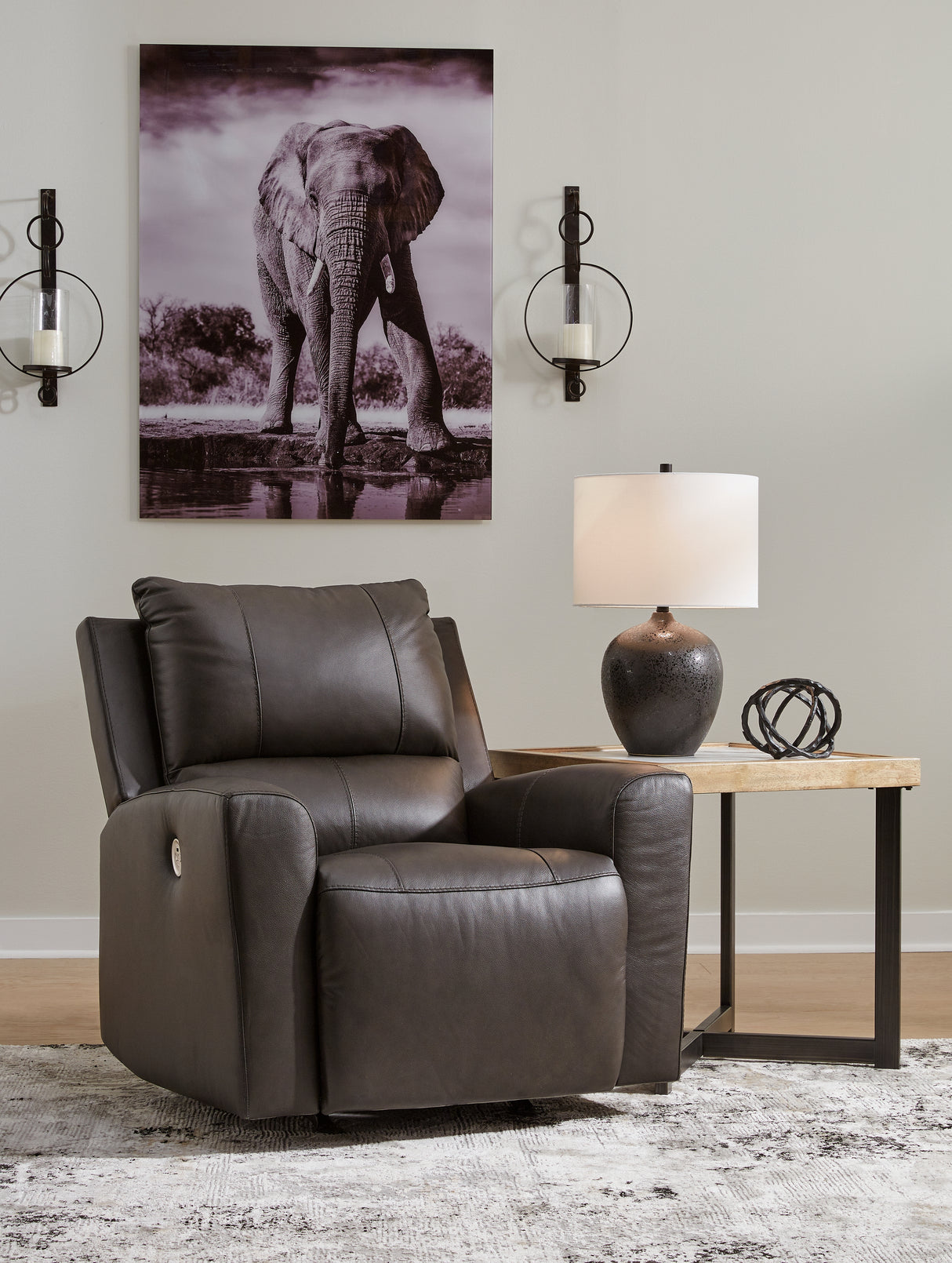 Nashville Furniture Outlets - Ashley Furniture - Boxmere Living Room - Power Rocker Recliner / Storm - U1310098