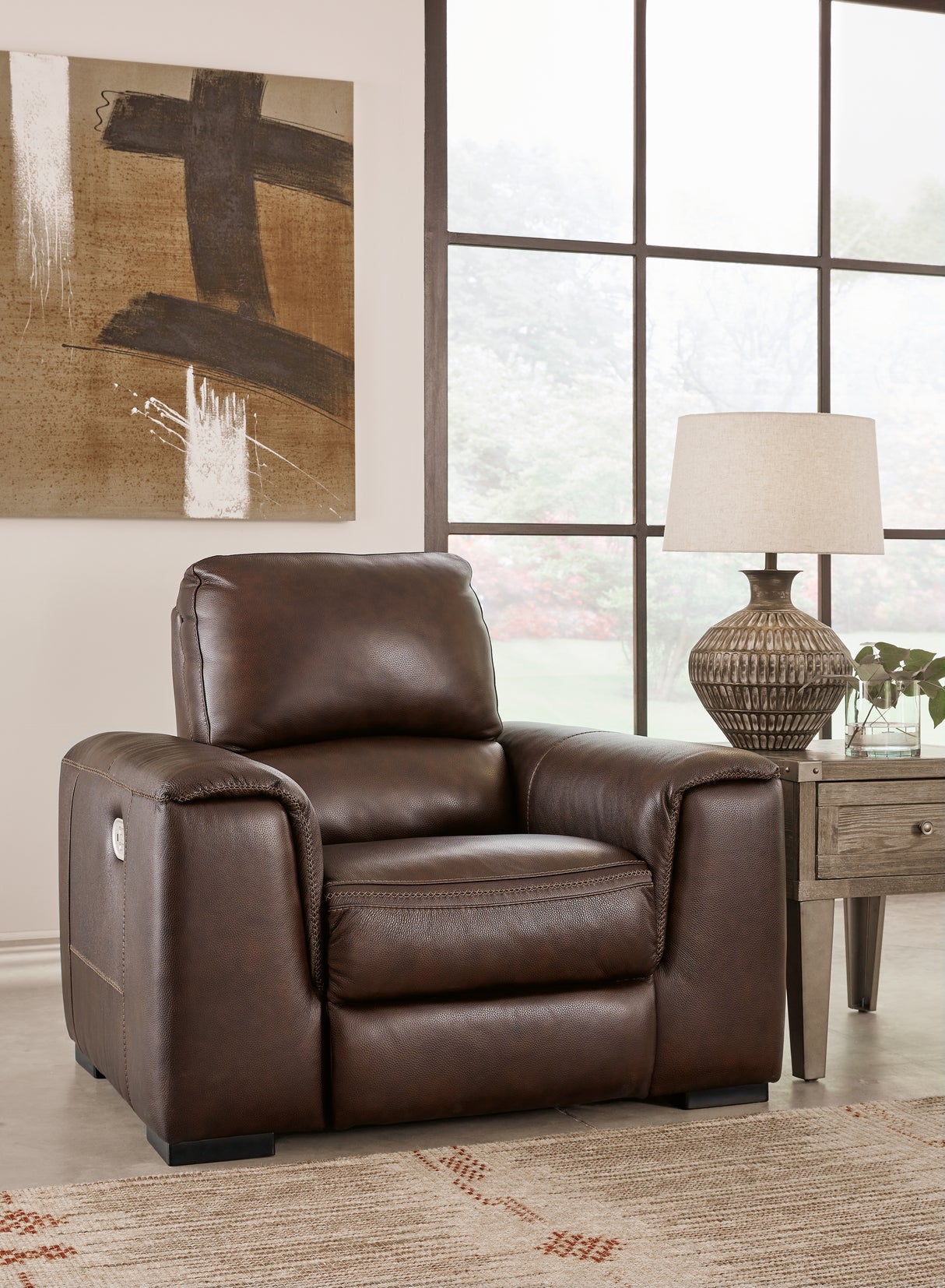 Nashville Furniture Outlets - Ashley Furniture - Alessandro Living Room - PWR Recliner/ADJ Headrest / Walnut - U2550213