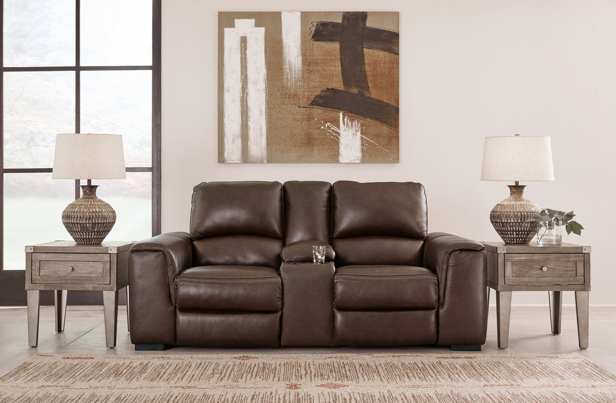 Nashville Furniture Outlets - Ashley Furniture - Alessandro Living Room - PWR REC Loveseat/CON/ADJ HDRST / Walnut - U2550218