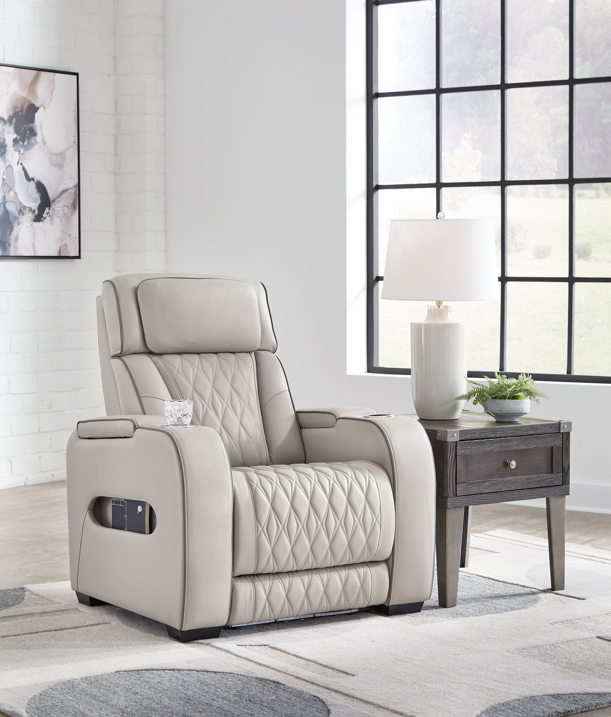 Nashville Furniture Outlets - Ashley Furniture - Boyington Living Room - PWR Recliner/ADJ Headrest / Gray - U2710513