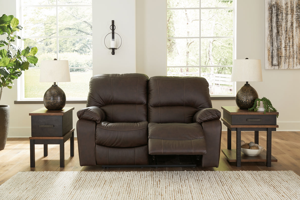 Nashville Furniture Outlets - Ashley Furniture - Leesworth Living Room - Reclining Power Loveseat / Dark Brown - U4380874