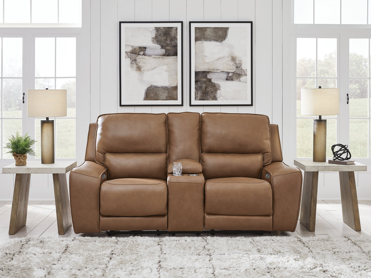Nashville Furniture Outlets - Ashley Furniture - DeepWakes Living Room - PWR REC Loveseat/CON/ADJ HDRST / Caramel - PCU6260618