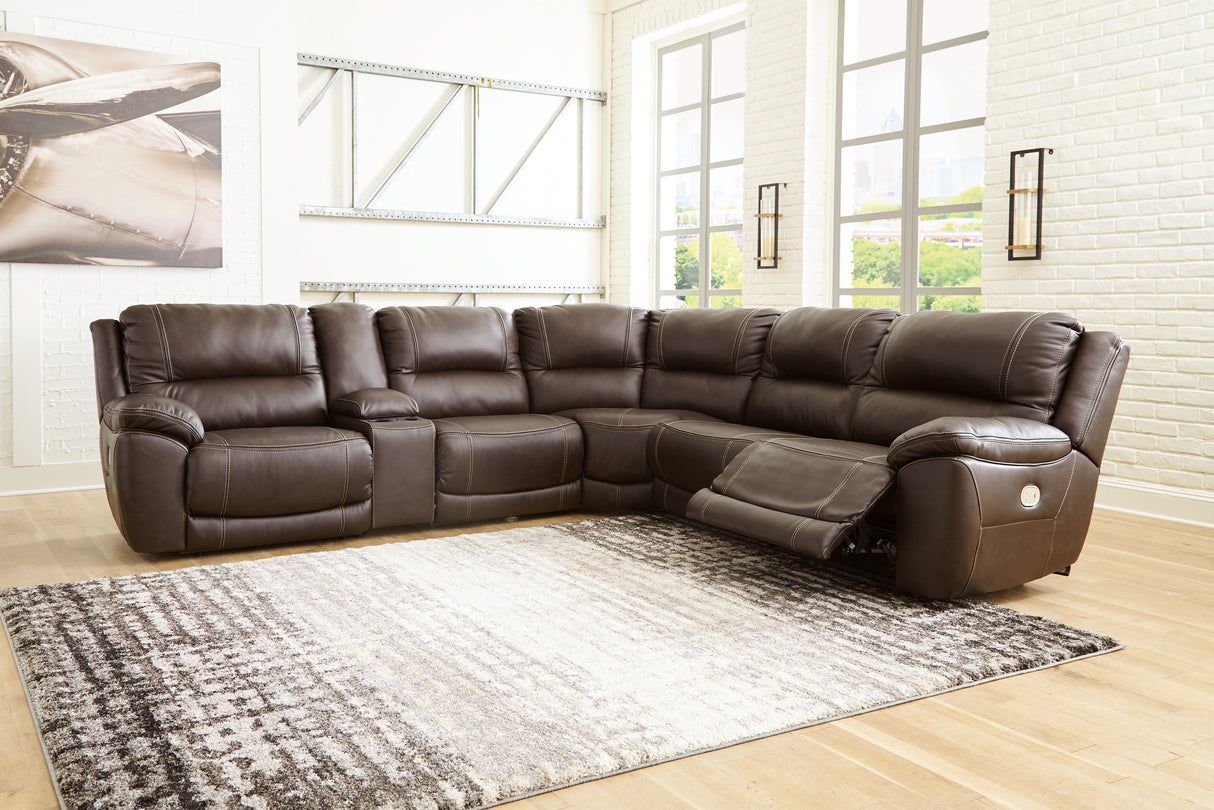 Nashville Furniture Outlets - Ashley Furniture - Dunleith Sectional - 6-Piece Power Reclining Sectional / Chocolate - U71604S2