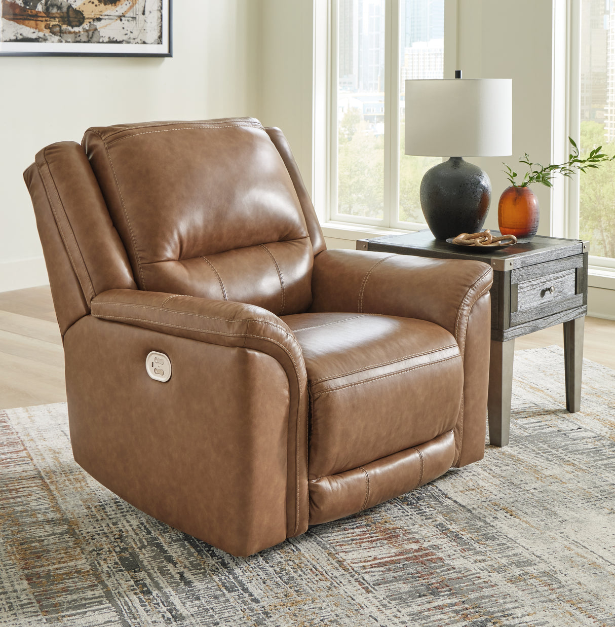 Nashville Furniture Outlets - Ashley Furniture - Trasimeno Living Room - PWR Recliner/ADJ Headrest / Caramel - U8281513