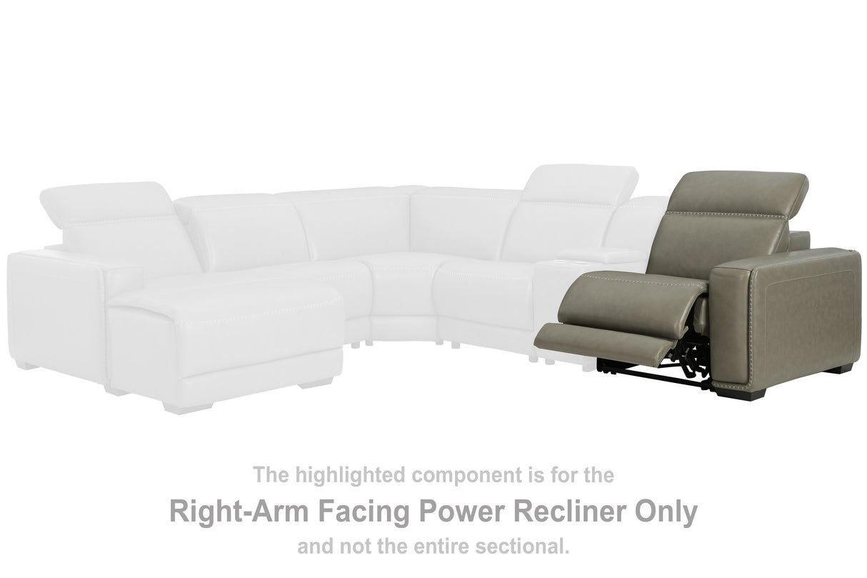 Nashville Furniture Outlets - Ashley Furniture - Correze Sectional - RAF Zero Wall Power Recliner / Gray - U9420262
