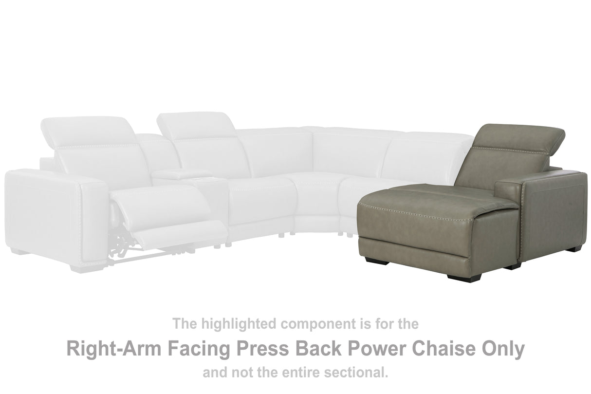 Nashville Furniture Outlets - Ashley Furniture - Correze Sectional - RAF PWR Reclining Back Chaise / Gray - U9420297