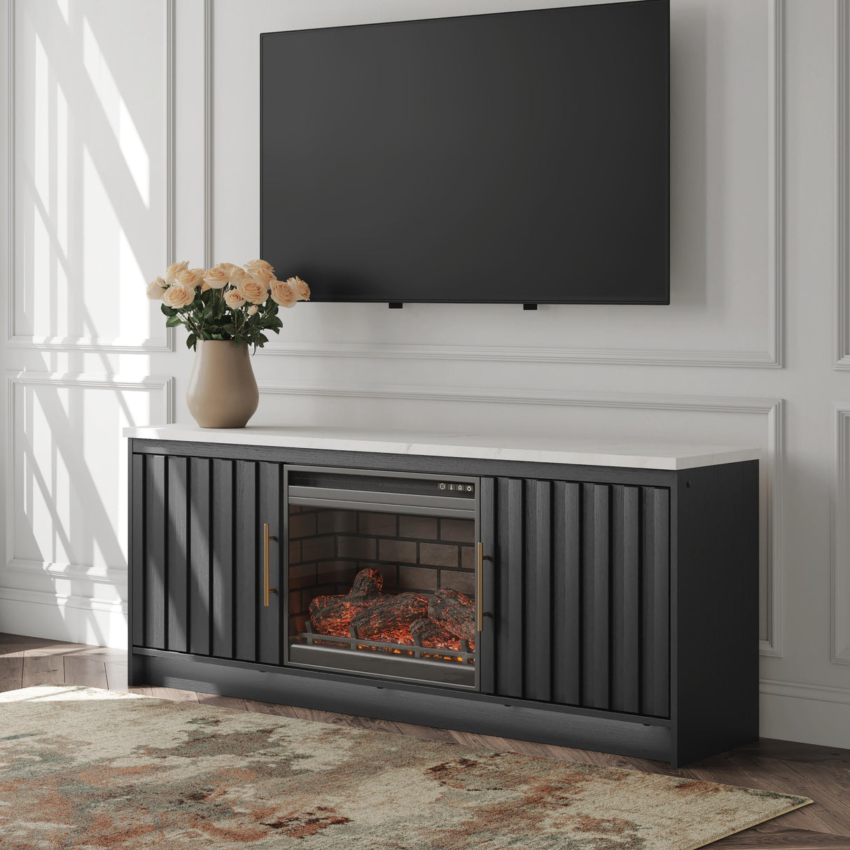 Nashville Furniture Outlets - Ashley Furniture - Cadmori 63" TV Stand with Electric Fireplace - 63" TV Stand with Electric Fireplace - W2616W2