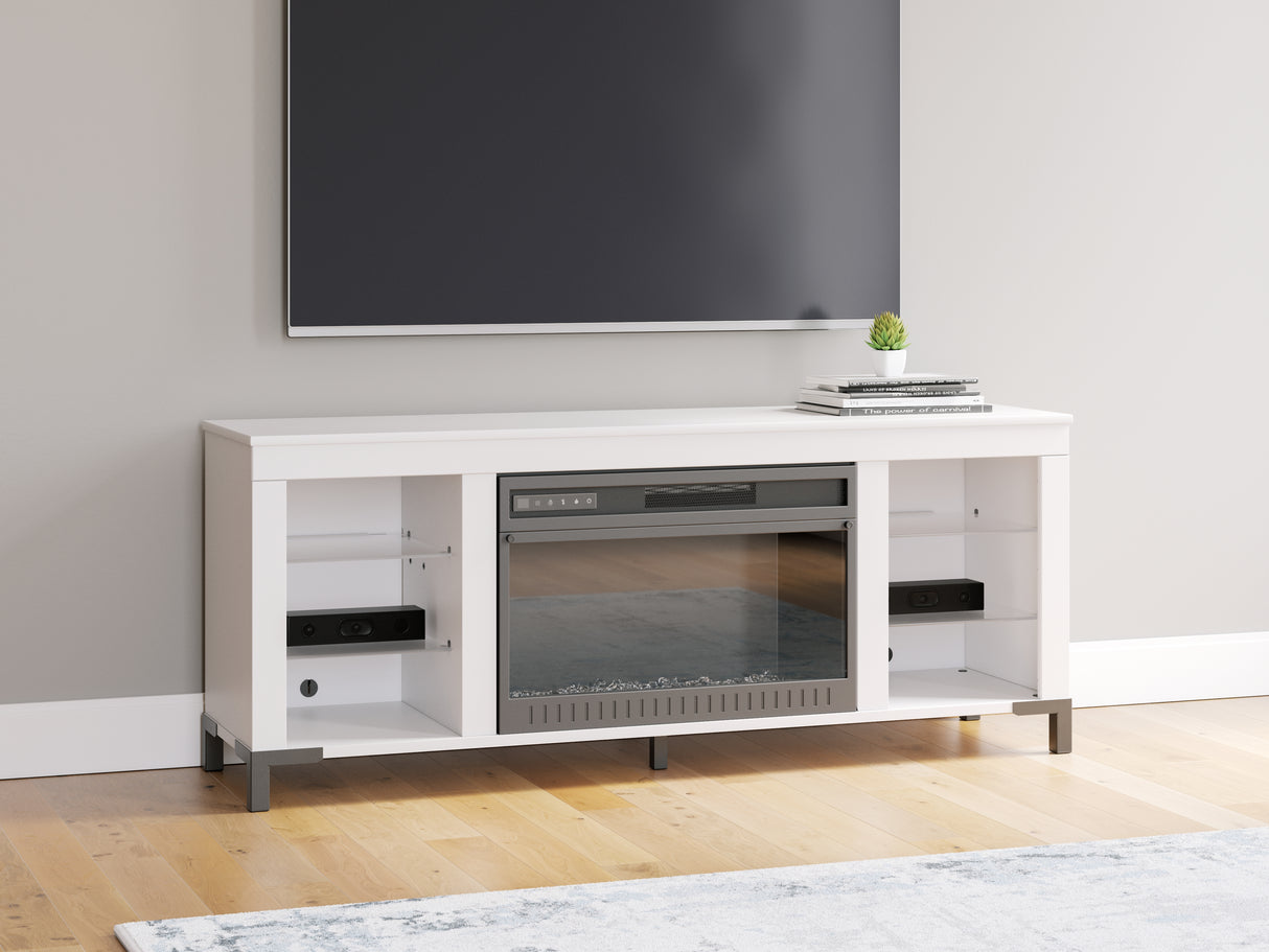 Nashville Furniture Outlets - Ashley Furniture - Brollevi TV Stand - 60" with Electric Fireplace / White - W2722-168