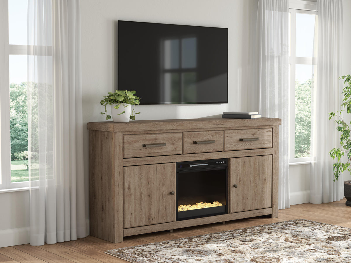 Nashville Furniture Outlets - Ashley Furniture - Garistyn 73" TV Stand with Electric Fireplace - 73" TV Stand with Electric Fireplace - W2844W4