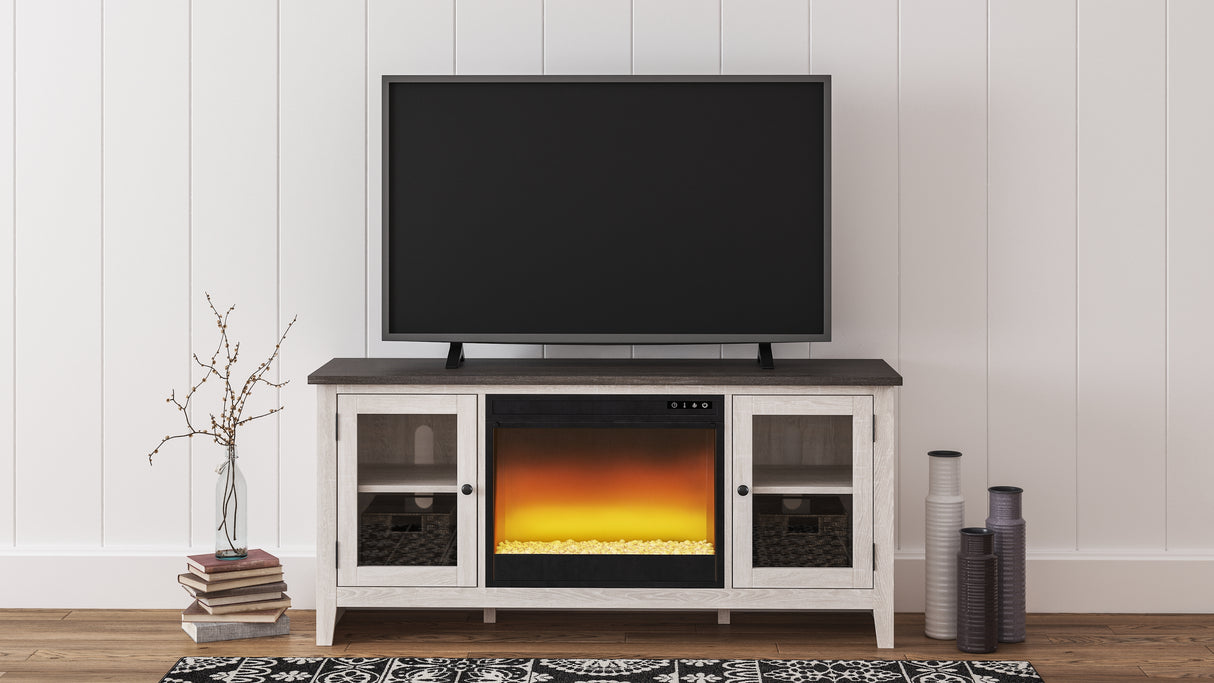 Nashville Furniture Outlets - Ashley Furniture - Dorrinson 60" TV Stand with Electric Fireplace - 60" TV Stand with Electric Fireplace / Two-tone - W287W2